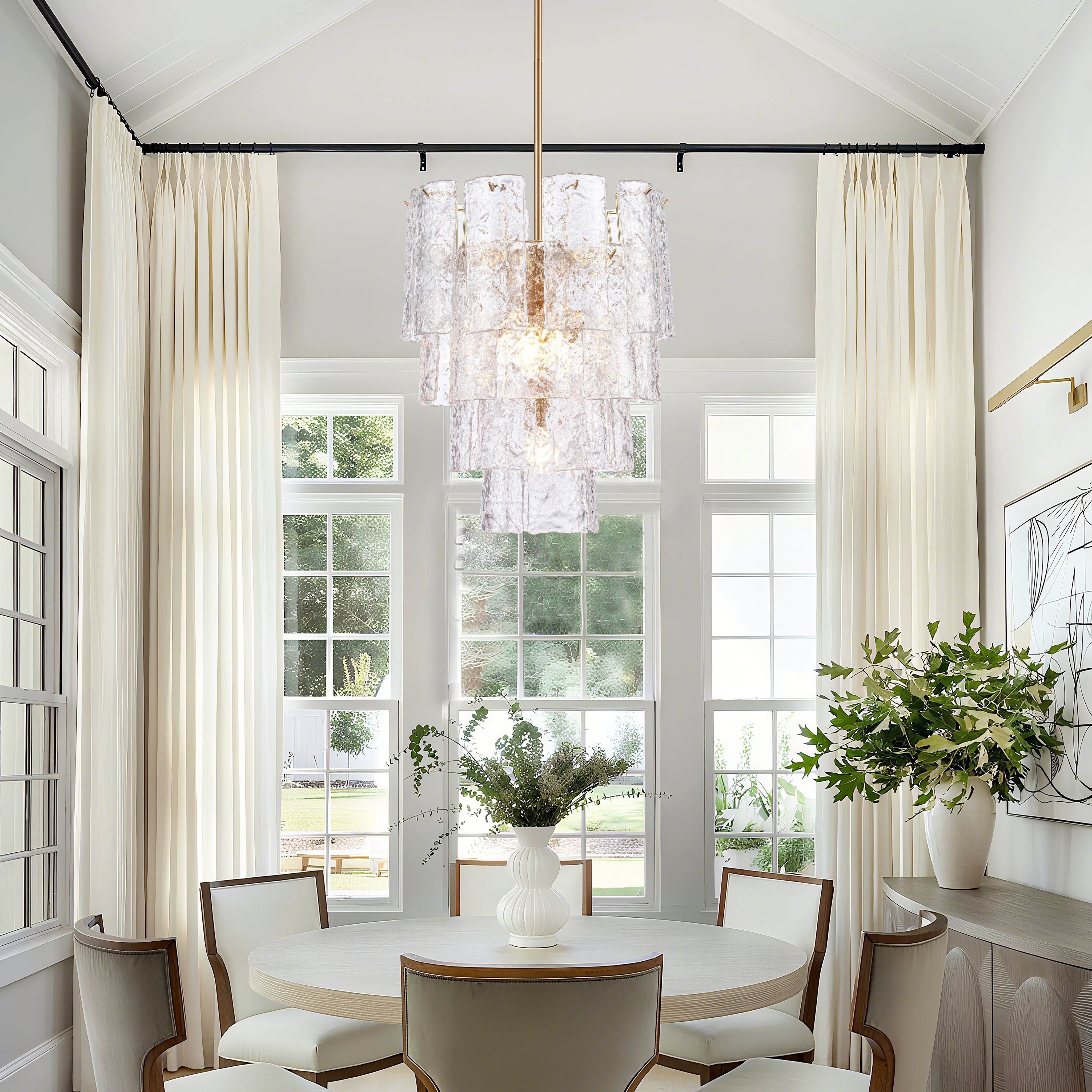 Fire and Ice 5 Light 16.75 inch Lacquered Gold Chandelier Ceiling Light in Clear Glass