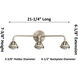 Nouveau 2 Dover LED 23 inch Black Polished Nickel Bath Vanity Light Wall Light in Seedy Glass