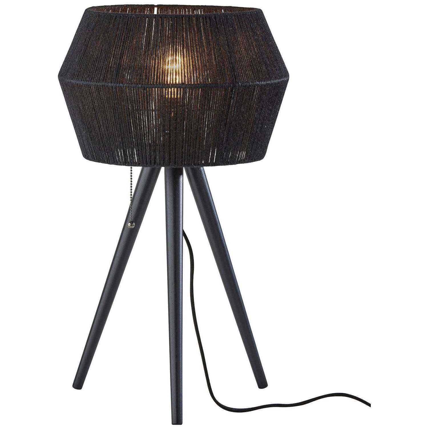 Montana 24.25 inch 100.00 watt Black Wood Table Lamp Portable Light