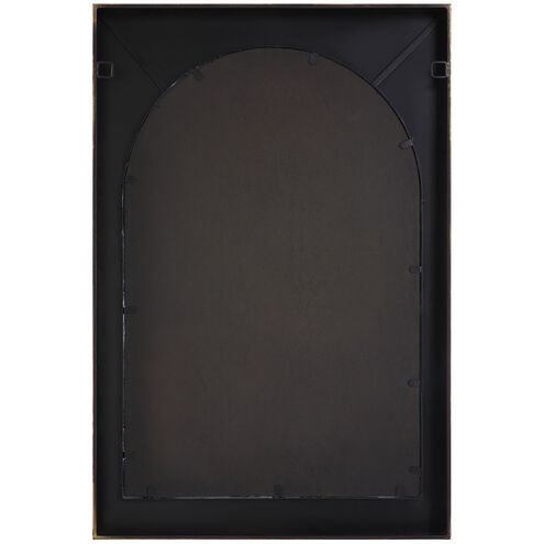 Crisanta 37.5 X 25 inch Gloss White and Antiqued Gold Leaf Mirror