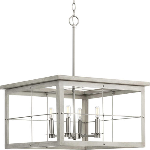 Hedgerow 4 Light 21 inch Brushed Nickel Chandelier Ceiling Light