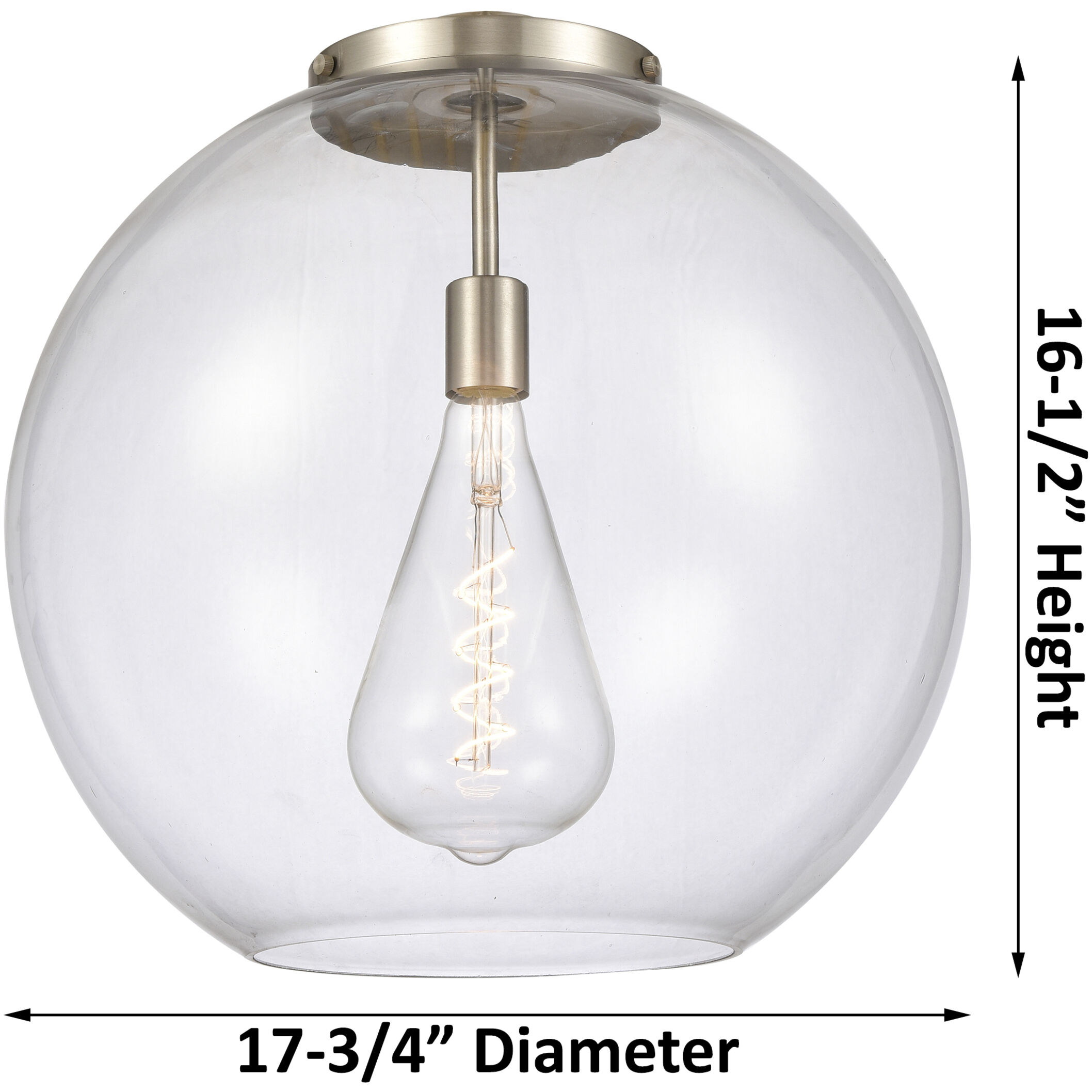 Ballston Athens 1 Light 17.75 inch Brushed Satin Nickel Pendant Ceiling Light in Incandescent, Seedy