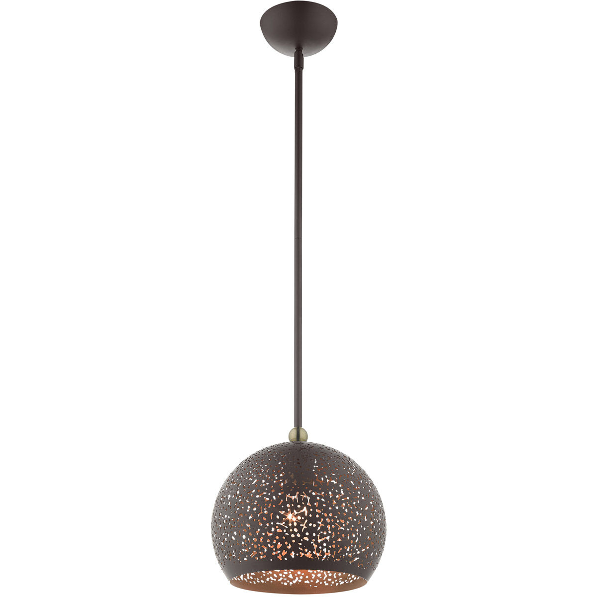Charlton 1 Light 10 inch Bronze with Antique Brass Accents Pendant Ceiling Light