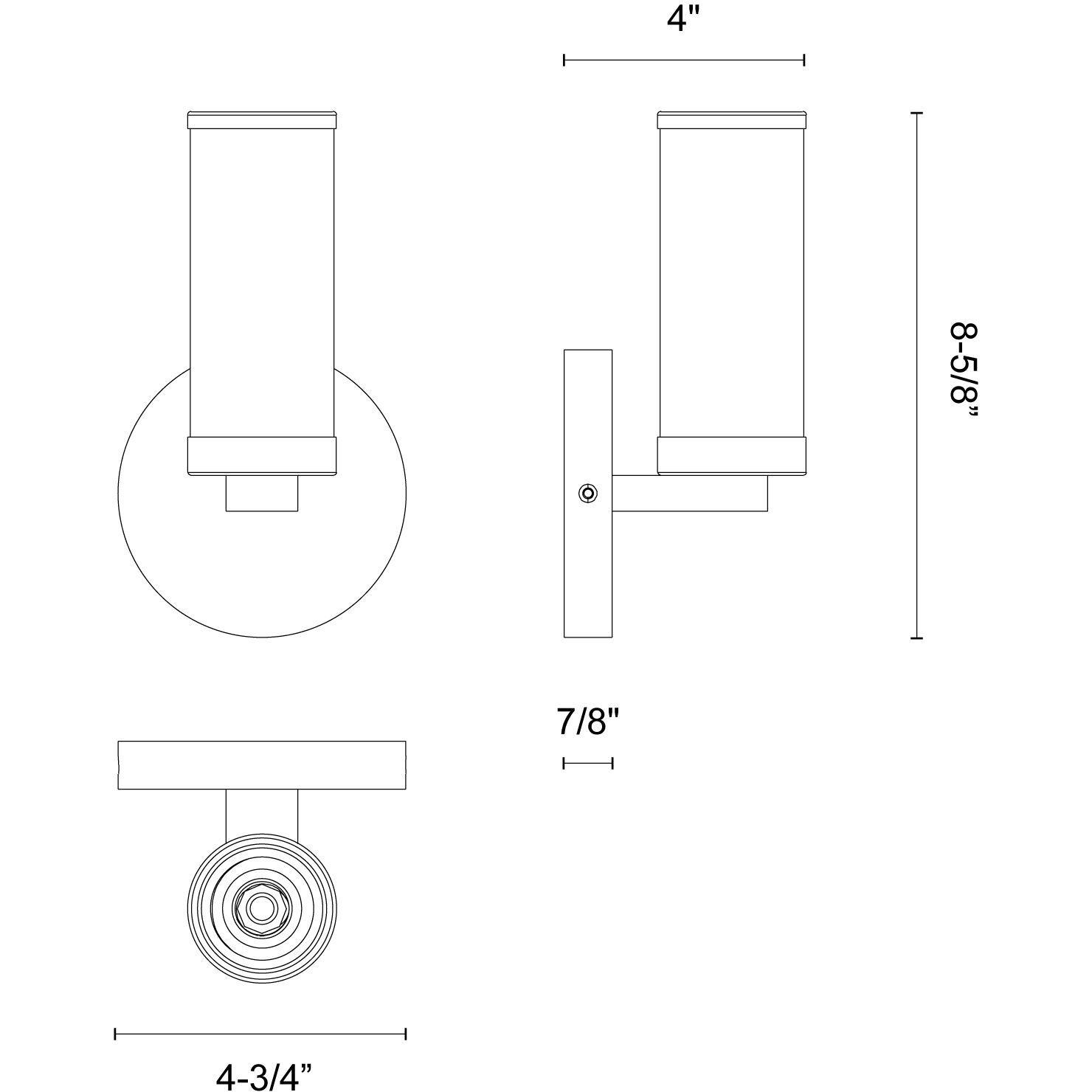 Revolve Wall/Vanity Light Wall Light in Polished Nickel