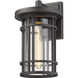 Jordan 1 Light 13.5 inch Black Outdoor Wall Light