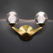 Double Bubble Wall Sconce Wall Light in 15in., Aged Brass