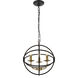 Octavia 3 Light 14 inch Brass and Dark Brown Pendant Ceiling Light