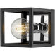 Kube 1 Light 5.75 inch Matte Black and Chrome Wall Sconce Wall Light