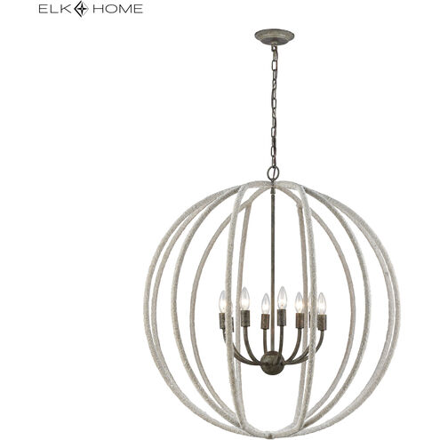 Lasso 8 Light 32 inch Gray with Pewter Pendant Ceiling Light