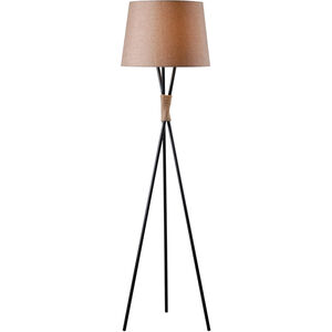 Trio 19 inch 150.00 watt Bronze With Rope Accents Floor Lamp Portable Light