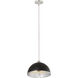 Landry 1 Light 14 inch Matte Black and Chrome Pendant Ceiling Light