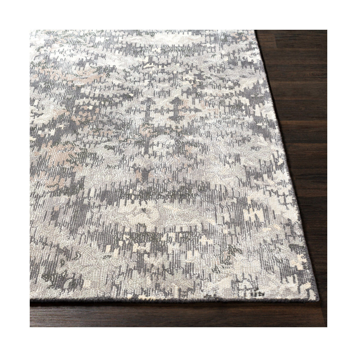 Antigua 90 X 60 inch Charcoal/Medium Gray/Light Gray/Cream/Taupe Rugs, Rectangle