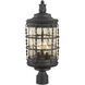 Mallorca 3 Light 23 inch Spanish Iron Outdoor Post Mount Lantern in Incandescent, Great Outdoors 