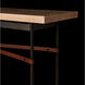 Equus 60 X 14 inch Sterling and Bronze Console Table in Sterling/Bronze, British Brown Leather with Maple Natural, Wood Top