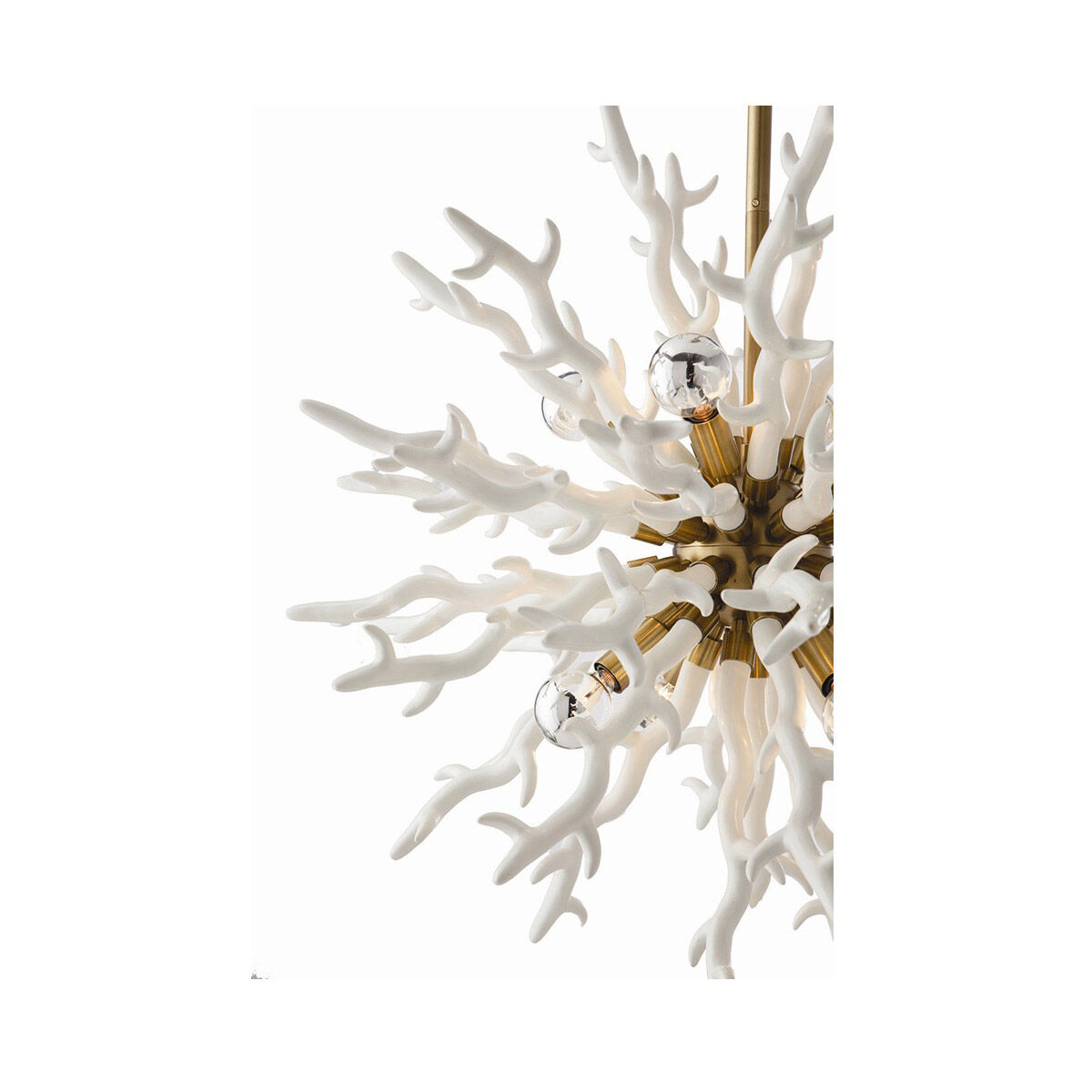Arteriors 89992 Diallo 8 Light 30 inch White Lacquer and Brushed Brass Chandelier Ceiling Light Large