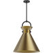 Alora Mood Emerson Pendant Ceiling Light in Matte Black and Aged Gold