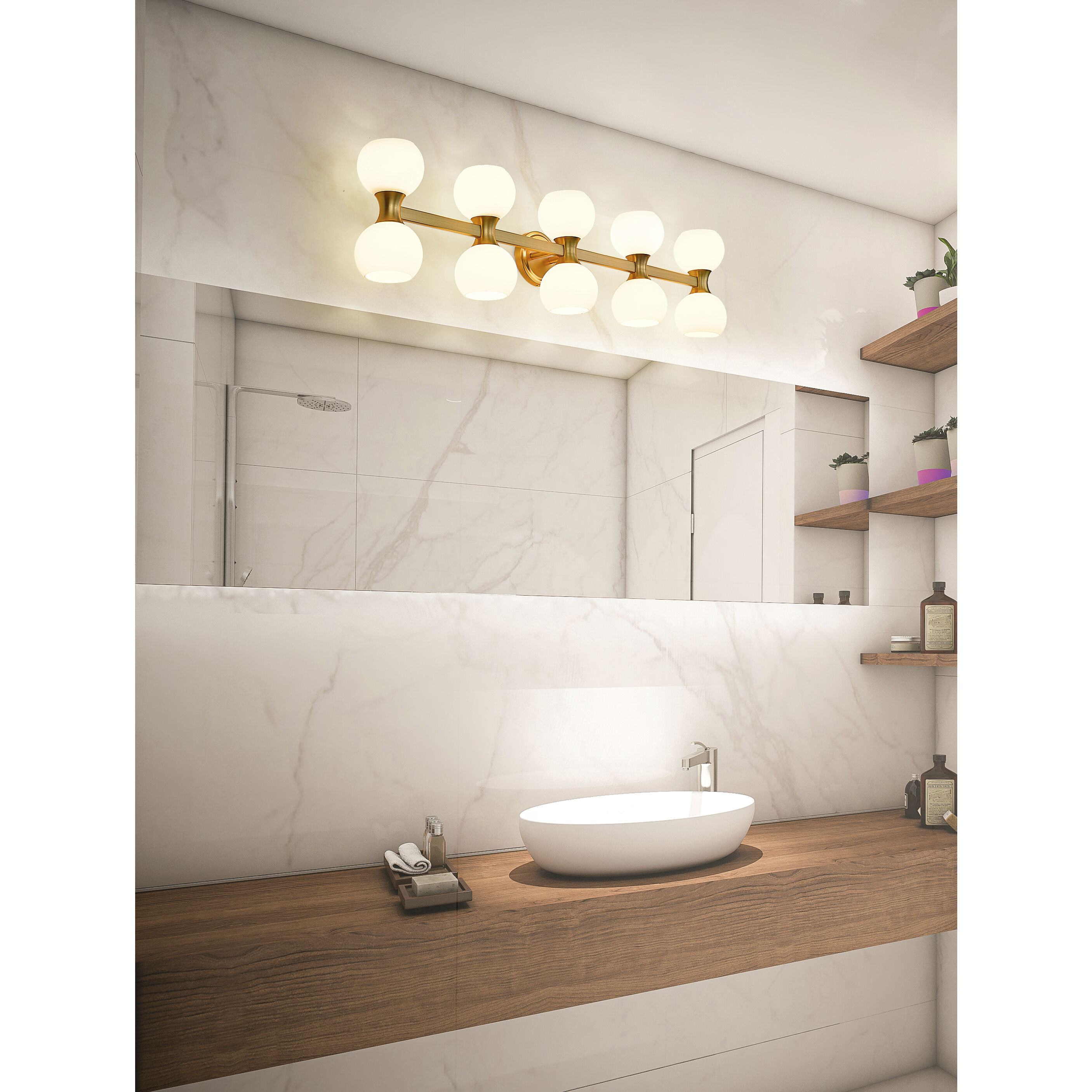 Artemis 10 Light 45 inch Modern Gold Vanity Wall Light