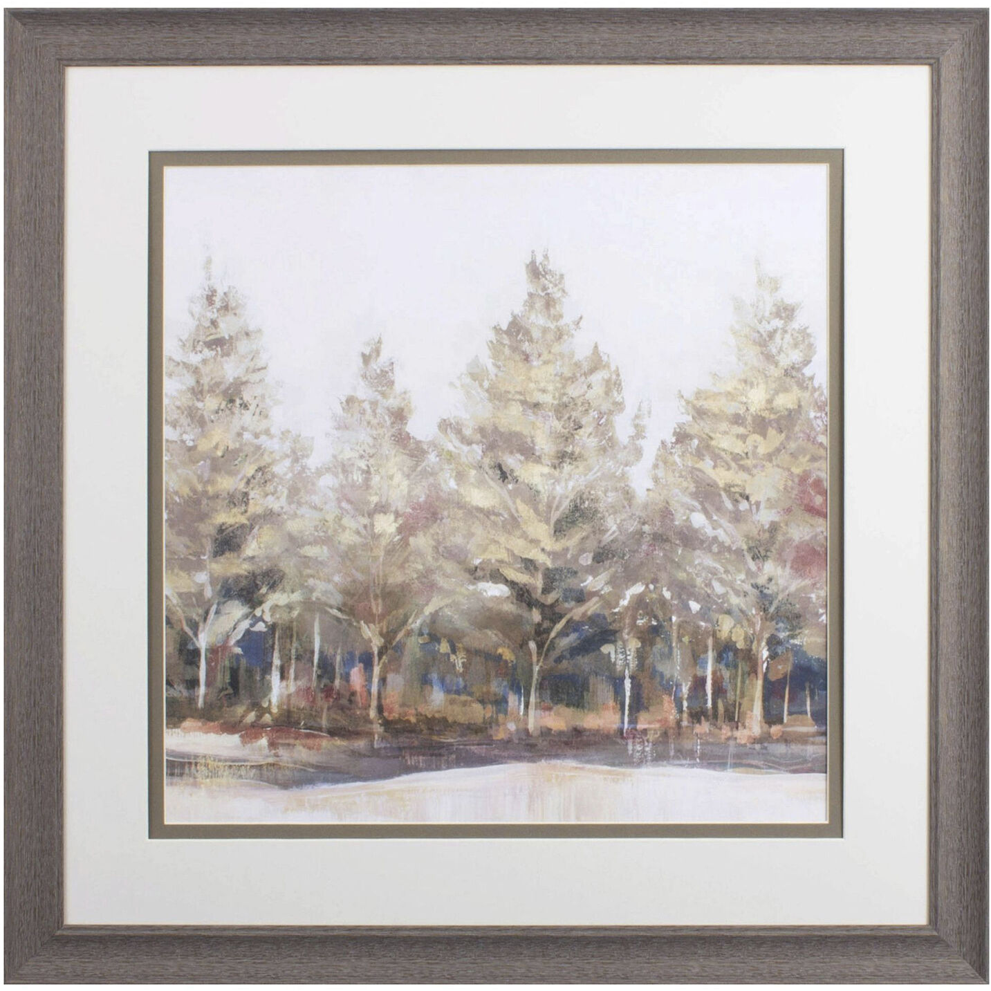 Gold Forest Brown and Green and Neutral Framed Art, Propac
