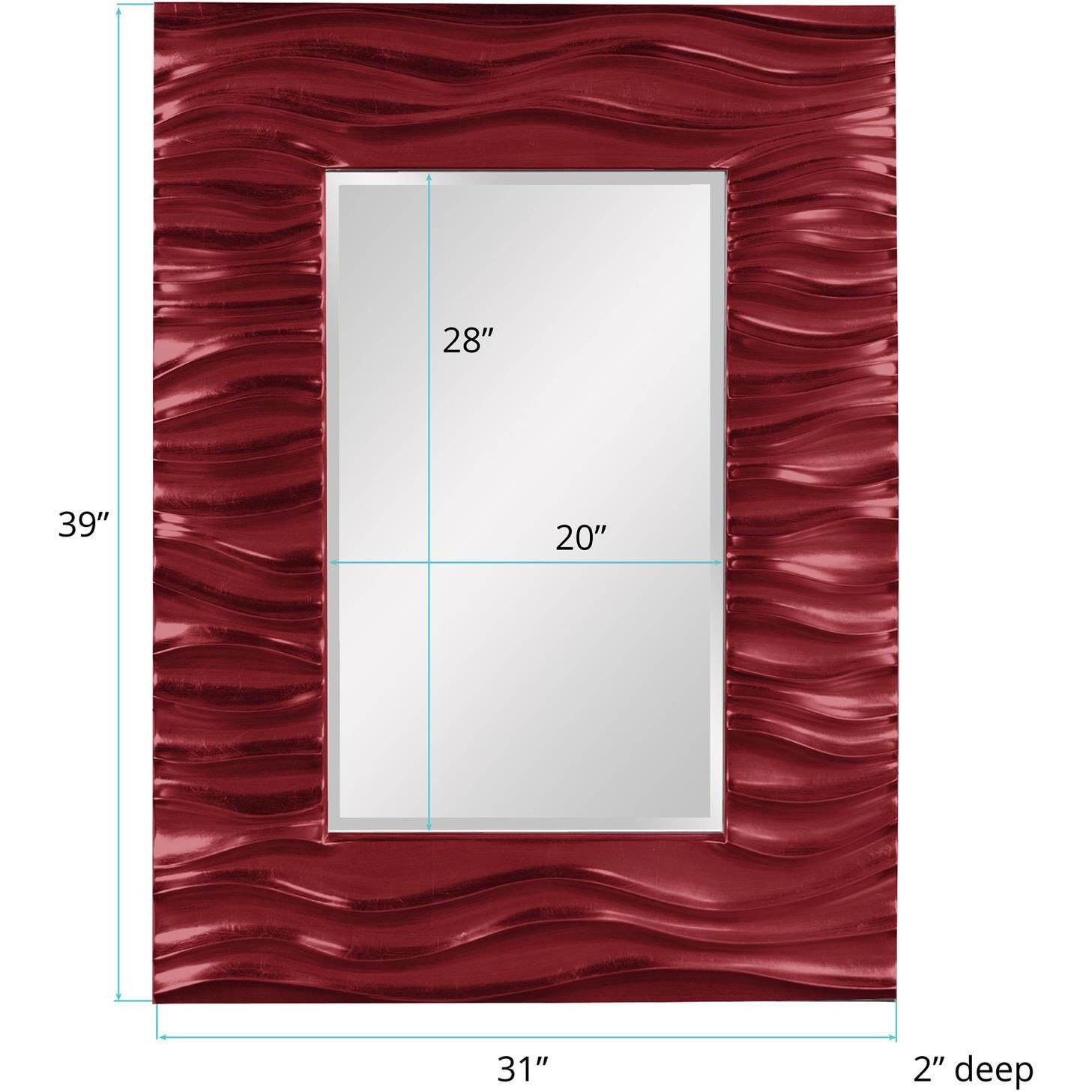 Zenith 39 X 31 inch Burgundy Mirror