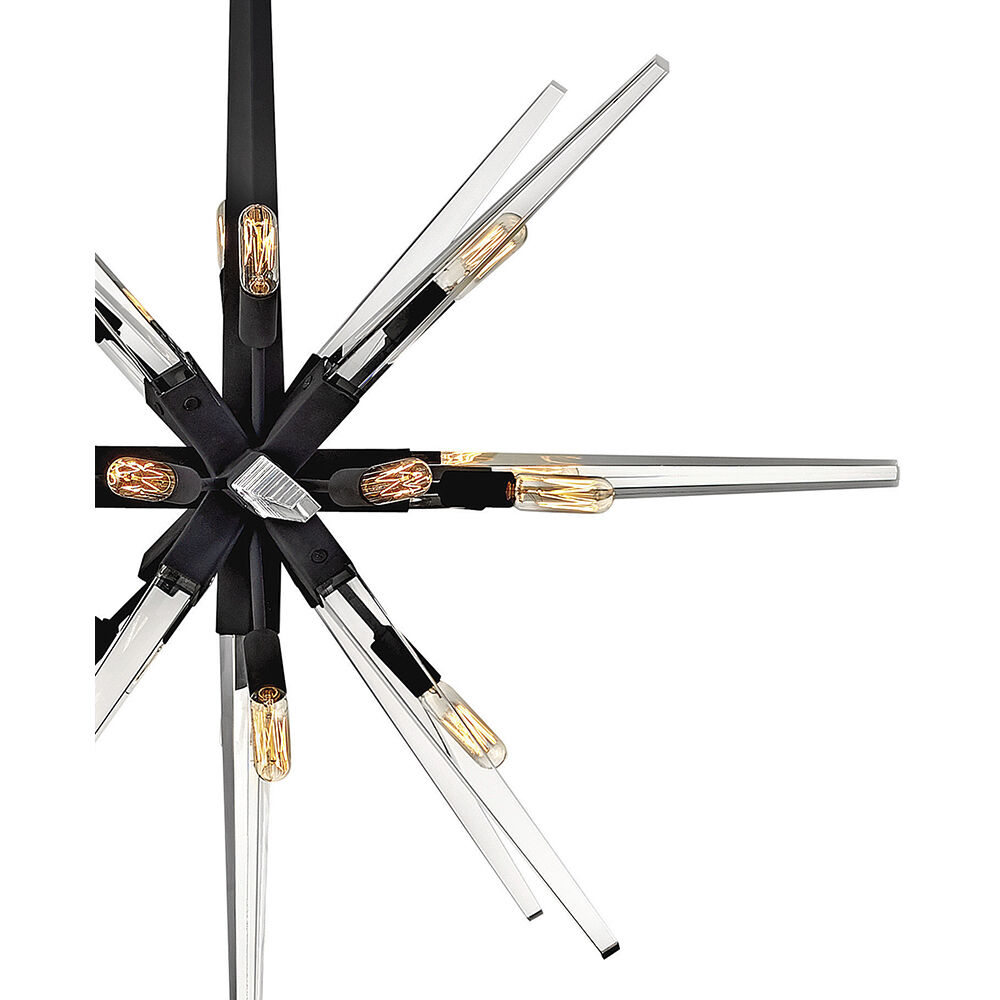 Ariel LED 36 inch Black Chandelier Ceiling Light, Orb