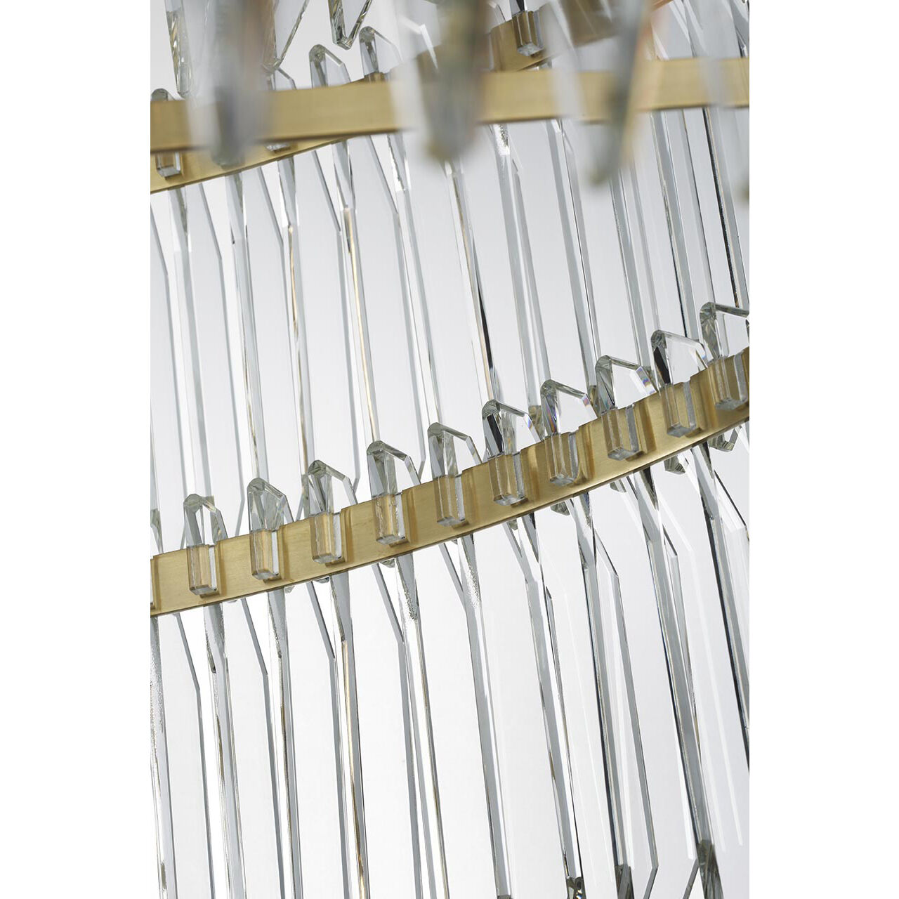 Waterford Killarney LED 32 inch Natural Brass Layered Drum Chandelier Ceiling Light