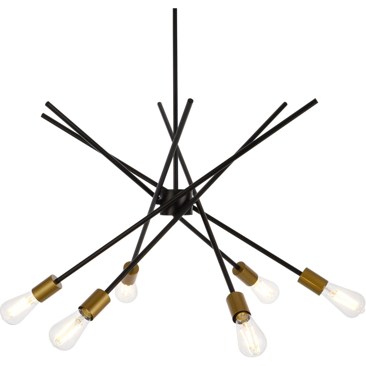 Armin 6 Light 32 inch Black and Brass Pendant Ceiling Light