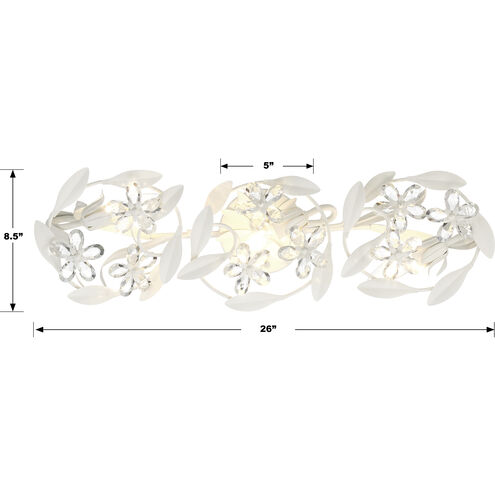 Marselle 3 Light 26 inch Matte White Bathroom Vanity Light Wall Light