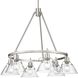 Yep Orwell 29 inch 60.00 watt Pewter Chandelier Ceiling Light in Clear Glass