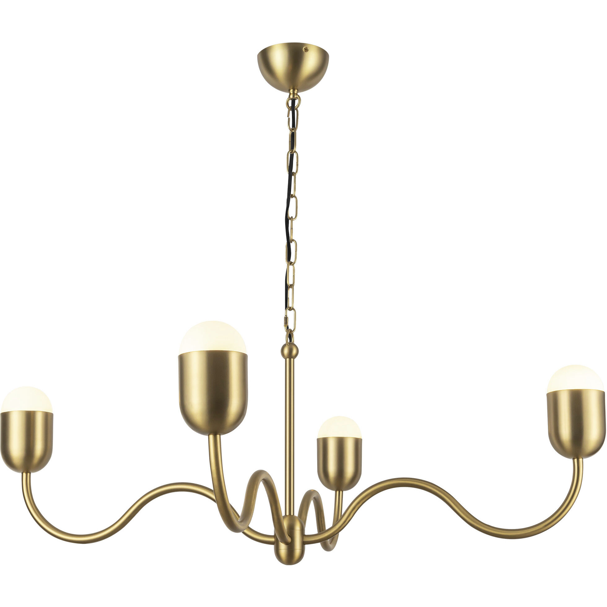 Alora Mood Effie 4 Light 39 inch Brushed Gold/Opal Glass Chandelier Ceiling Light