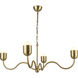 Alora Mood Effie 4 Light 39 inch Brushed Gold/Opal Glass Chandelier Ceiling Light