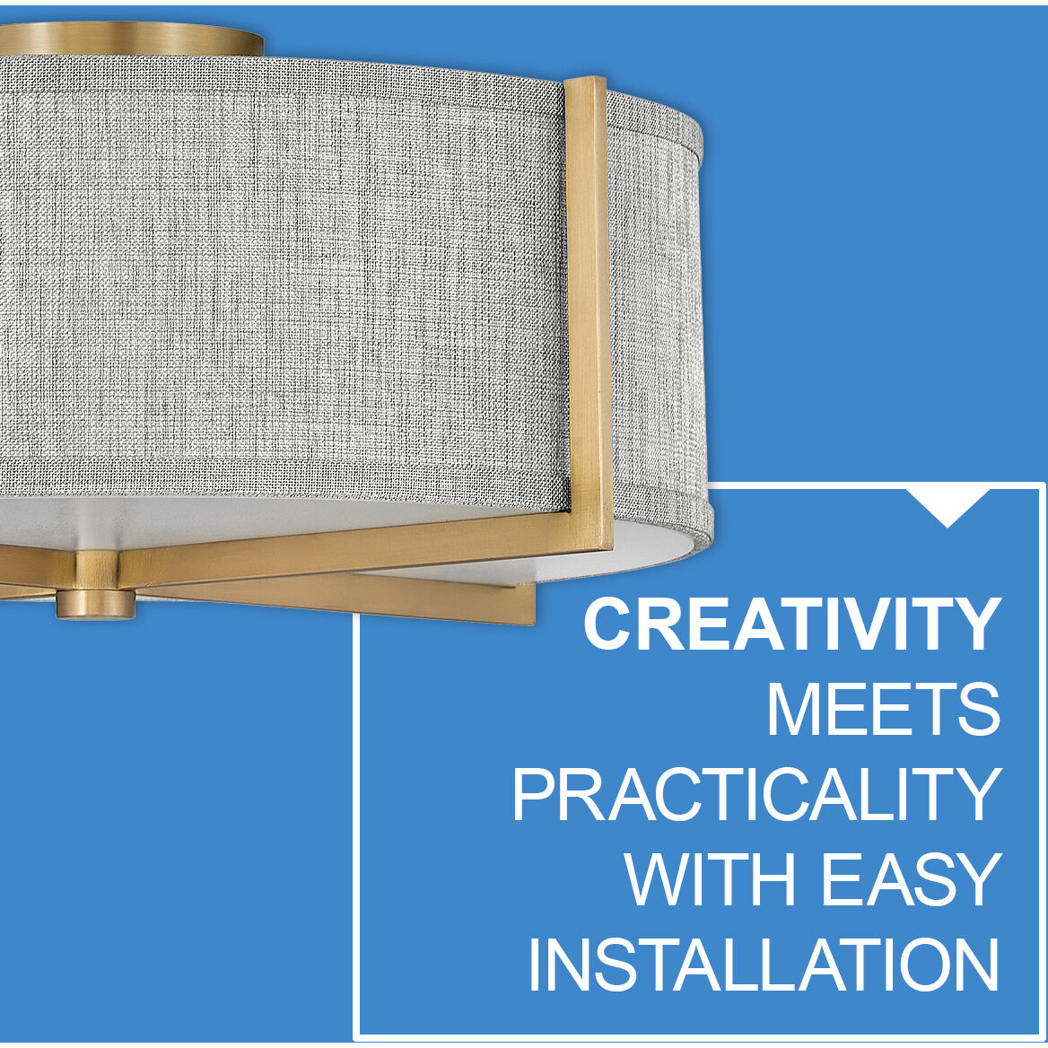 Galerie Axis 3 Light 19.5 inch Heritage Brass Indoor Semi-Flush Mount Ceiling Light