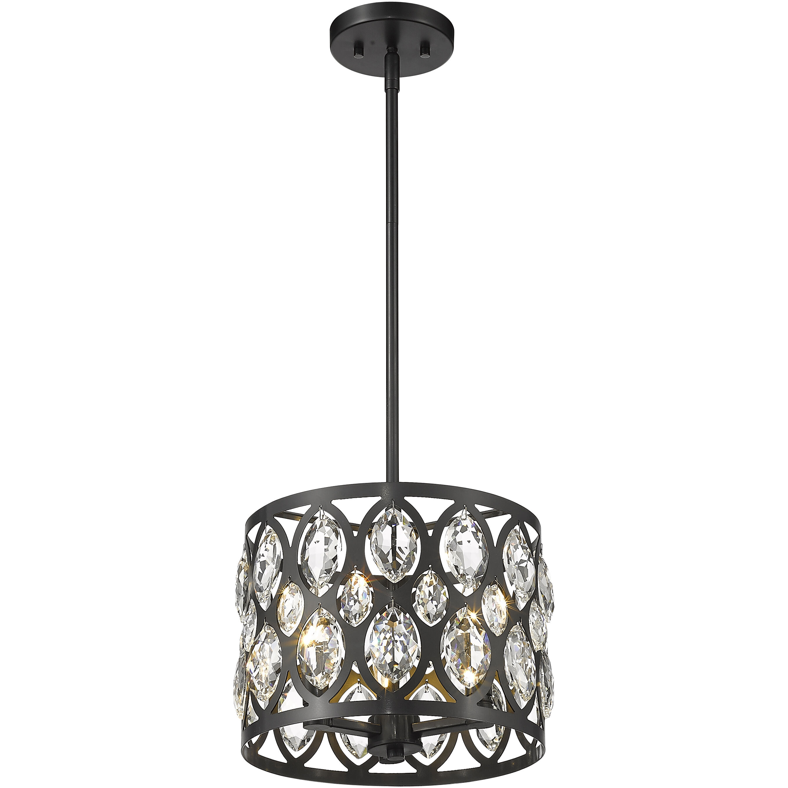 Dealey 3 Light 11.25 inch Matte Black Chandelier Ceiling Light