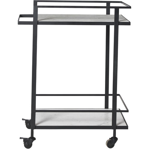 Colton Matte Black and White Bar Cart