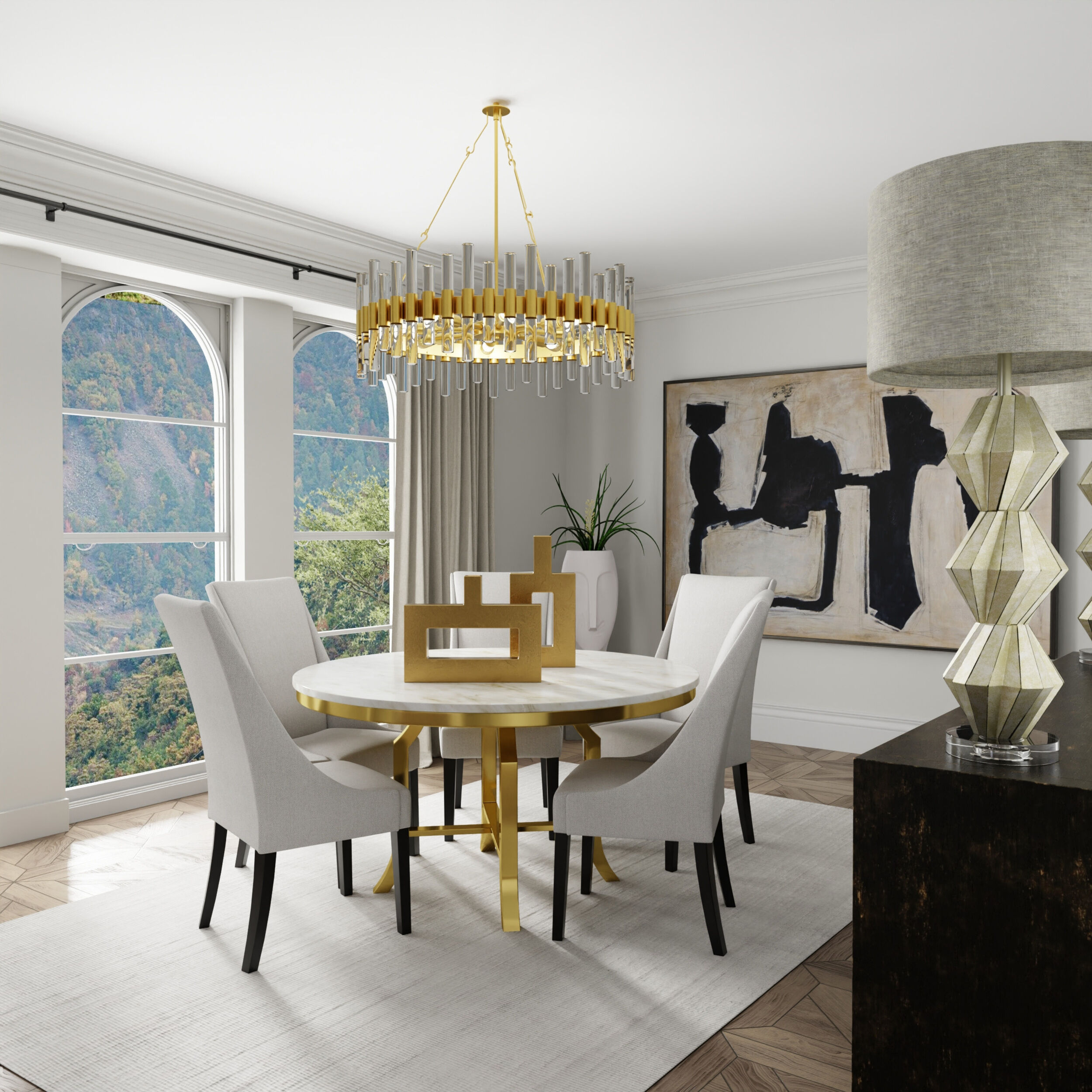 Priestly 44.5 inch 150 watt Aged Silver Table Lamp Portable Light 