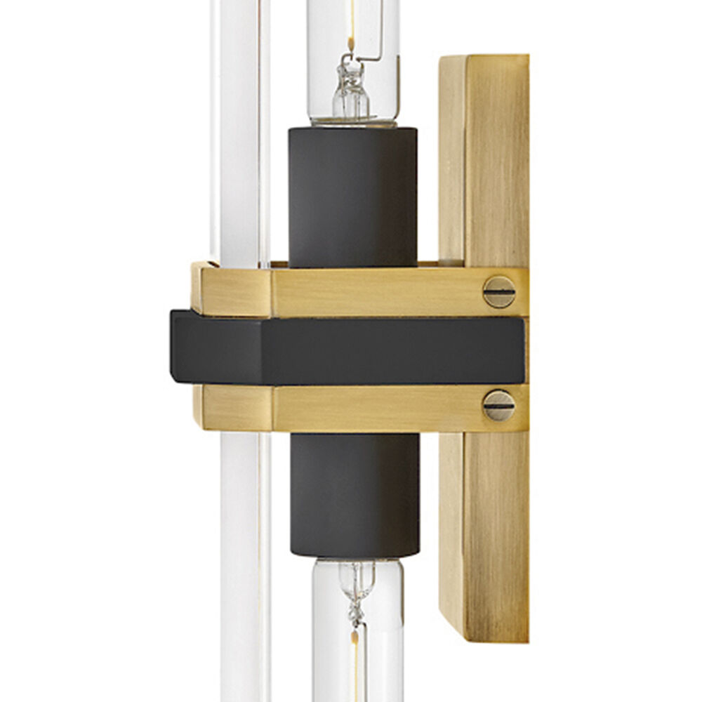 Kipton 2 Light 5.5 inch Heritage Brass with Black Bath Light Wall Light