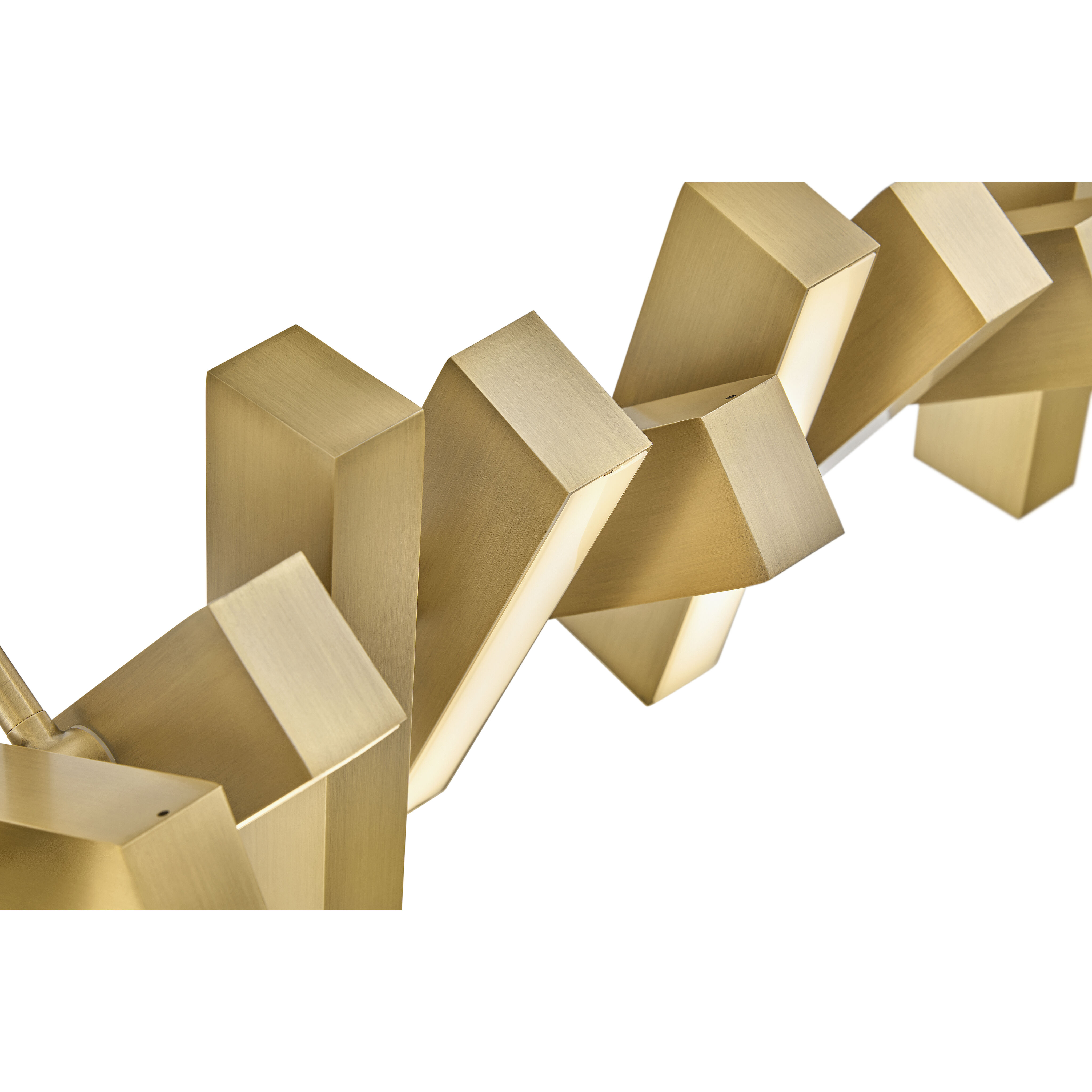 Stitch LED 42 inch Lacquered Brass Chandelier Ceiling Light, Linear & Oval