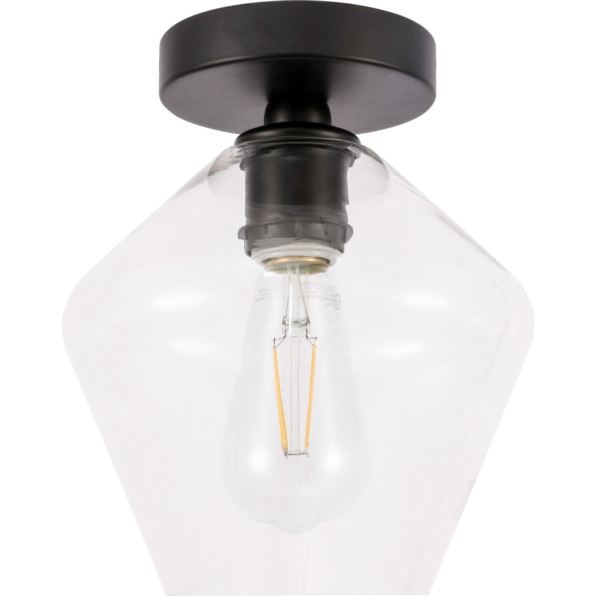 Gene 1 Light 8 inch Black Flush Mount Ceiling Light