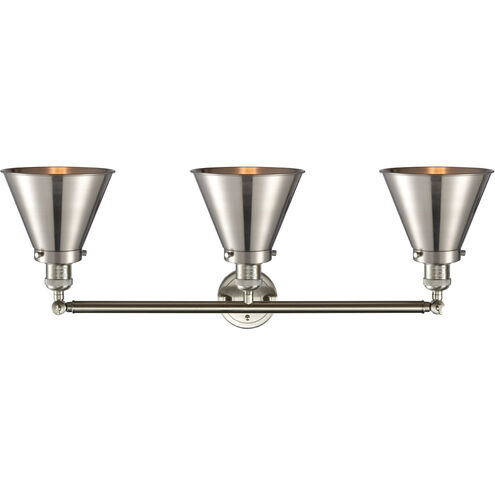 Franklin Restoration Appalachian 3 Light 32 inch Brushed Satin Nickel Bath Vanity Light Wall Light, Franklin Restoration