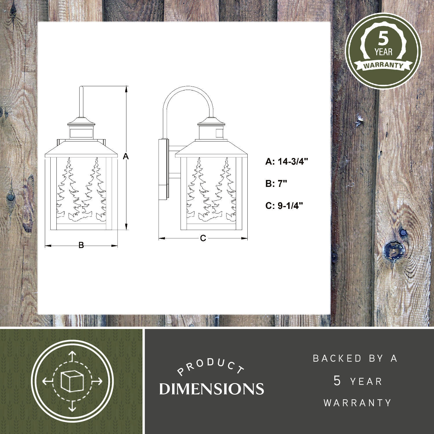 Yosemite Burnished Bronze Outdoor Motion Sensor