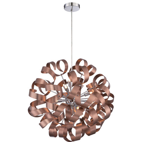 Ribbons 12 Light 23 inch Satin Copper Pendant Ceiling Light