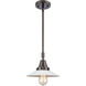 Franklin Restoration Halophane LED 8.5 inch Oil Rubbed Bronze Mini Pendant Ceiling Light in Matte White Halophane Glass