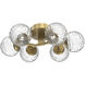 Gaia LED 30 inch Gilded Brass Flush Mount Ceiling Light in 3000K LED, Clear