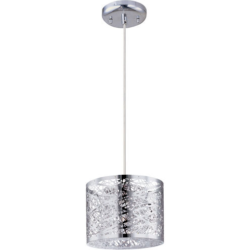 Inca 1 Light 7.75 inch Polished Chrome Mini Pendant Ceiling Light in Clear/White