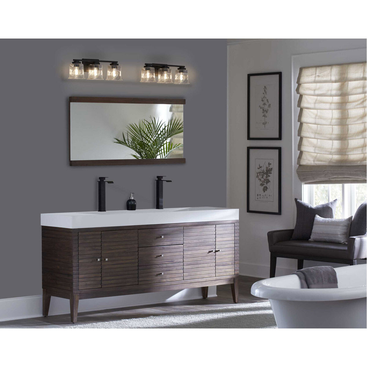 Gilmour 3 Light 20 inch Matte Black Bath Vanity Wall Light