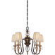Bella Cristallo 5 Light 27.25 inch French Bronze with Gold Chandelier Ceiling Light