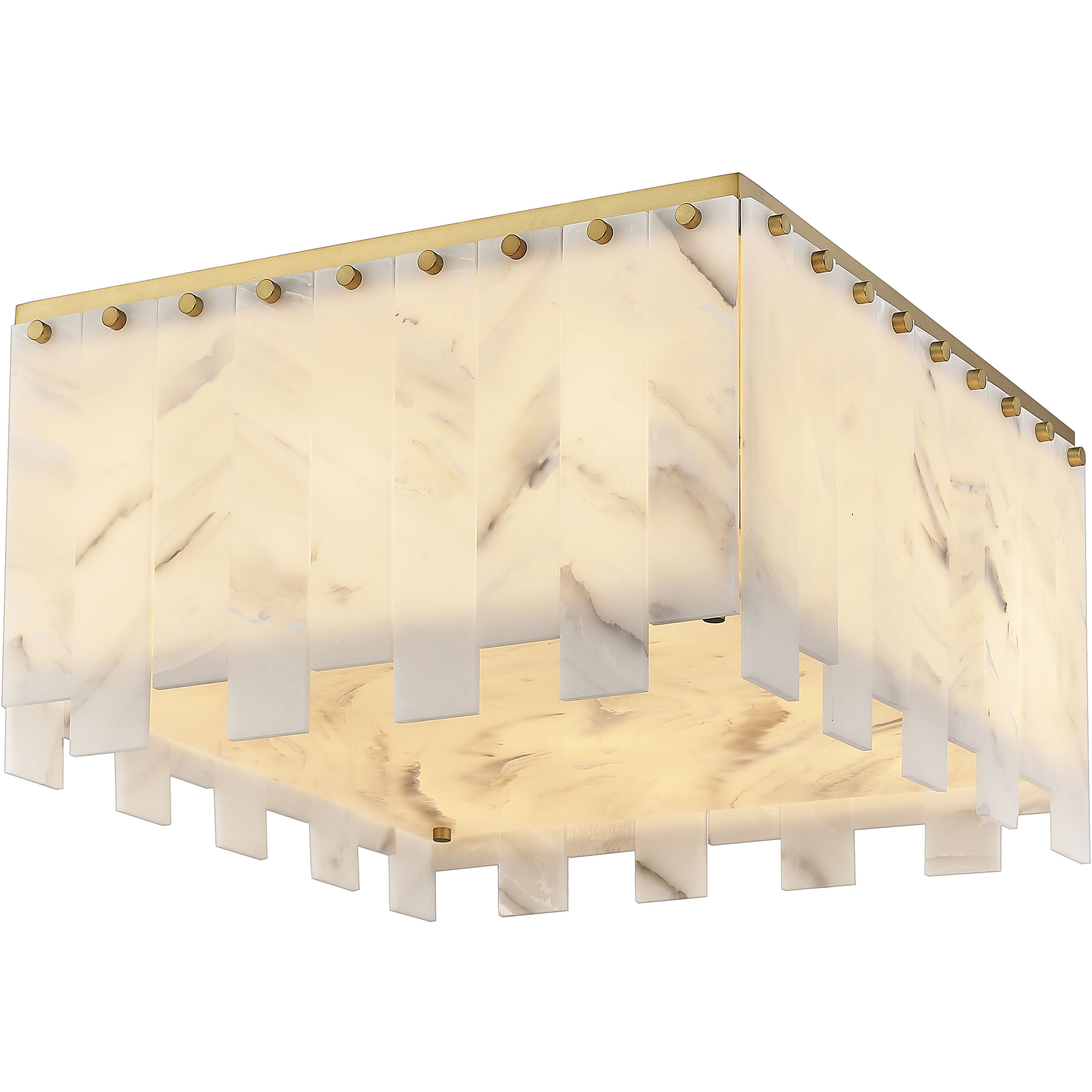 Viviana 9 Light 19.5 inch Rubbed Brass Flush Mount Ceiling Light