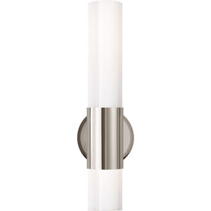AERIN Penz 2 Light 4.5 inch Polished Nickel Cylindrical Bath Sconce Wall Light, Medium