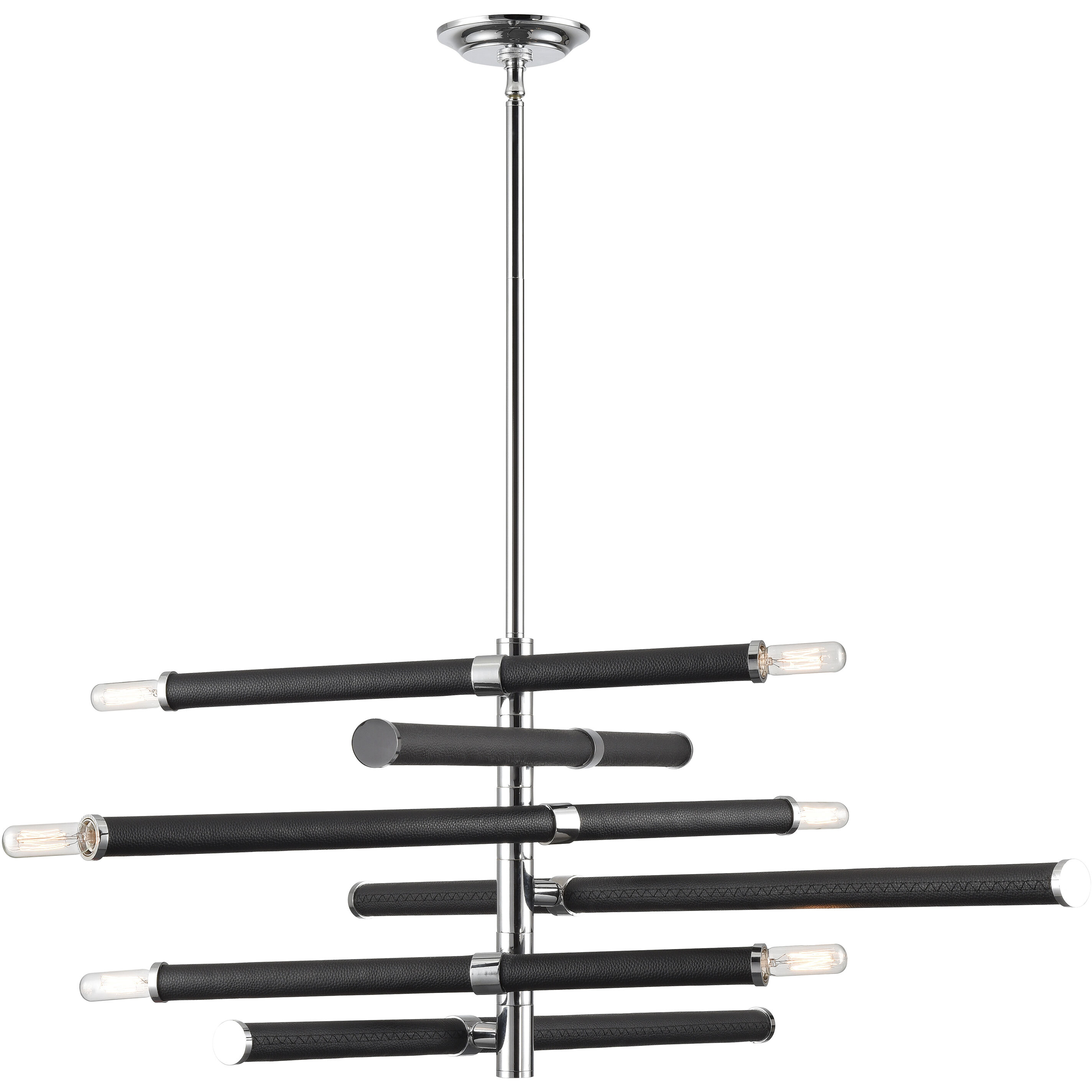 Crosspiece 6 Light 39 inch Black Chandelier Ceiling Light