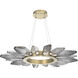 Rock Crystal LED 41.9 inch Gilded Brass Chandelier Ceiling Light in Chilled Smoke, 2700K LED, Radial Ring