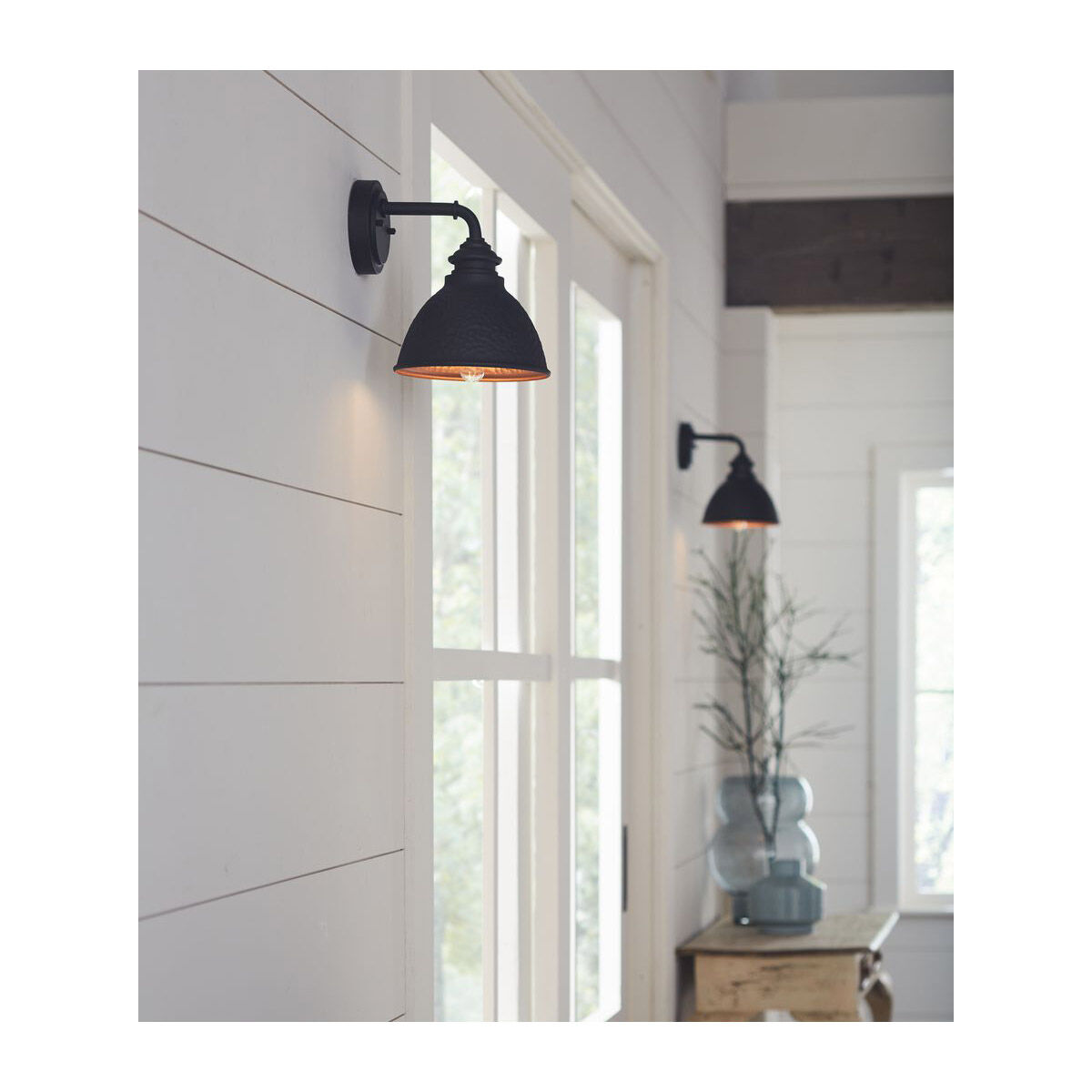 Englewood 1 Light 10 inch Textured Black Outdoor Wall Lantern, Small